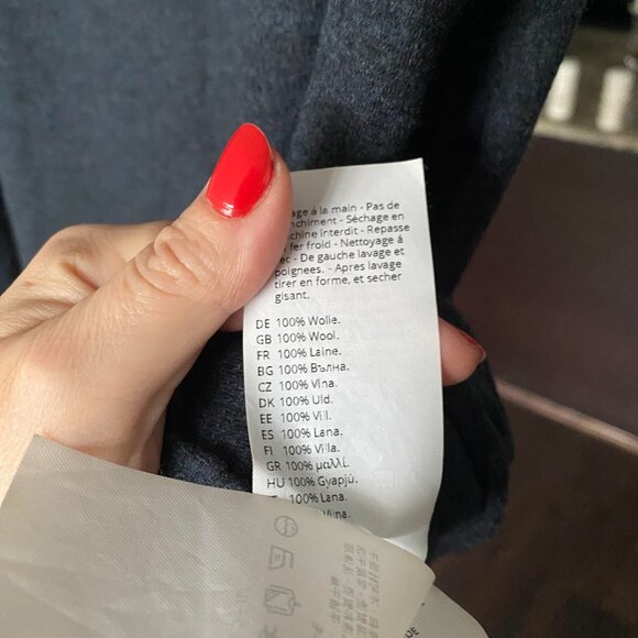 OSKA Dark Grey 100% Wool Lagenlook Made in Germany Lightweight Sweater Sz 0 - Picture 9 of 9